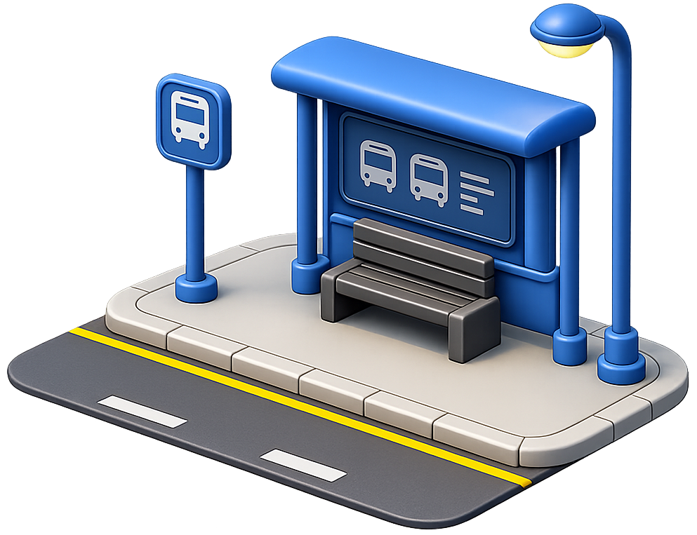 Bus stop illustration